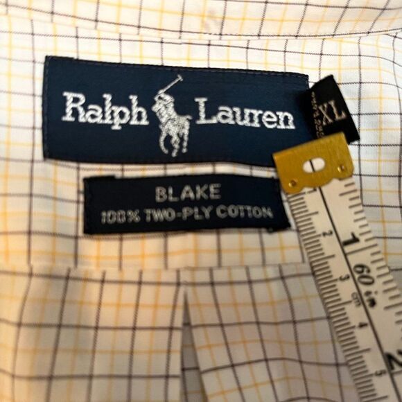 Ralph Lauren Shirt Mans Long Sleeve Casual Button Down  Yellow/brown Size XL - Picture 3 of 8